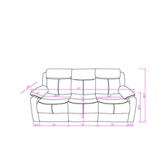 Blanche Black 2PC Modern Adjustable Reclining Sofa and Loveseat with LED Lights and Speakers Eco-Friendly Living Room Set