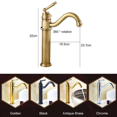 Bathroom Tall Basin Sink Faucet 360 degree Turn