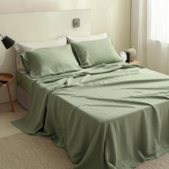 100% French Pure Linen Sheet(1 Piece), Breathable, Soft and Durable Pure Linen Sheet, Anti-Tear Linen Bed Sheets for All Seasons