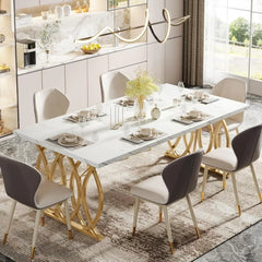 Modern Dining Table, 63" Large Kitchen Table