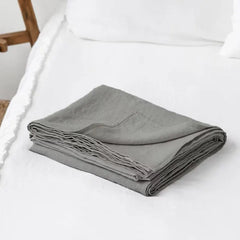 100% Pure Linen Bed Sheet Ultimate Comfort Elegance Flat Sheet Natural Eco-Friendly Breathable Durable Queen California King