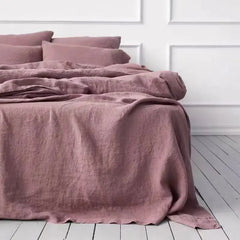 100% Pure Linen Bed Sheet Ultimate Comfort Elegance Flat Sheet Natural Eco-Friendly Breathable Durable Queen California King