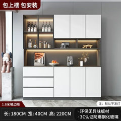 Large Modern Kitchen CabinetHutch Storage Sideboards Freestanding Kitchen Pantry with Glass Doors and Drawers