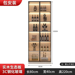 Large Modern Kitchen CabinetHutch Storage Sideboards Freestanding Kitchen Pantry with Glass Doors and Drawers