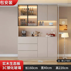 Large Modern Kitchen CabinetHutch Storage Sideboards Freestanding Kitchen Pantry with Glass Doors and Drawers