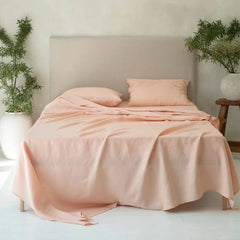 100% Pure Linen Bed Sheet Ultimate Comfort Elegance Flat Sheet Natural Eco-Friendly Breathable Durable Queen California King