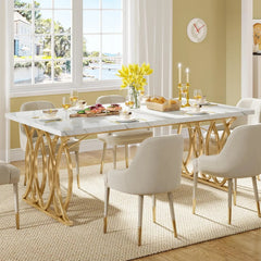 Modern Dining Table, 63" Large Kitchen Table