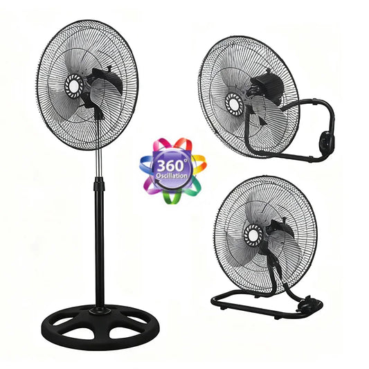 18 Inch Floor Fan Powerful Airflow Wide Angle Oscillation Quiet Industrial Electric Fan High Power For Home Office Warehouse