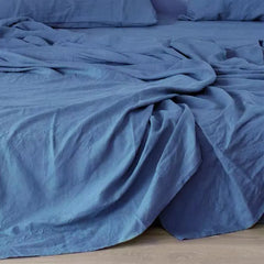 100% Pure Linen Bed Sheet Ultimate Comfort Elegance Flat Sheet Natural Eco-Friendly Breathable Durable Queen California King