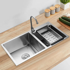 Double Bowl Stainless Steel Drop-in Kitchen Sink Dishwasher Vegetable Sink Home