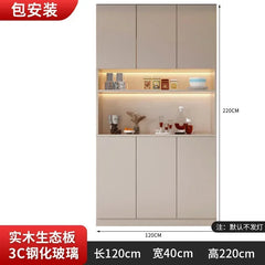 Large Modern Kitchen CabinetHutch Storage Sideboards Freestanding Kitchen Pantry with Glass Doors and Drawers