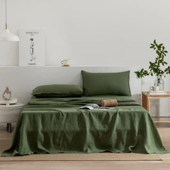 100% French Pure Linen Sheet(1 Piece), Breathable, Soft and Durable Pure Linen Sheet, Anti-Tear Linen Bed Sheets for All Seasons