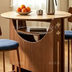 Dinette Foldable Dining Table Round Kitchen Small