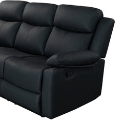 Blanche Black 2PC Modern Adjustable Reclining Sofa and Loveseat with LED Lights and Speakers Eco-Friendly Living Room Set