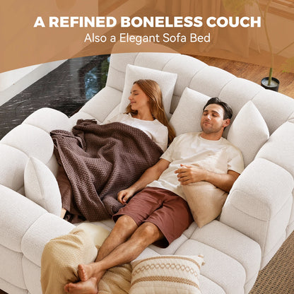 Modern Modular Sectional Boneless Chenille L-Shaped Sofa Bed with Deep Seats for Apartment Mall & Hotel Living Rooms