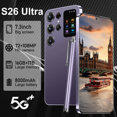 S25 Ultra Smart Android 14 5G Cell Phone with 8000MAH 16GB+1TB Memory Dual Core CPU