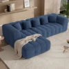 Modern Modular Sectional Boneless Chenille L-Shaped Sofa Bed with Deep Seats for Apartment Mall & Hotel Living Rooms