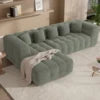 Modern Modular Sectional Boneless Chenille L-Shaped Sofa Bed with Deep Seats for Apartment Mall & Hotel Living Rooms