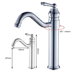 Bathroom Tall Basin Sink Faucet 360 degree Turn