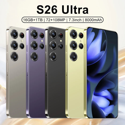 S25 Ultra Smart Android 14 5G Cell Phone with 8000MAH 16GB+1TB Memory Dual Core CPU