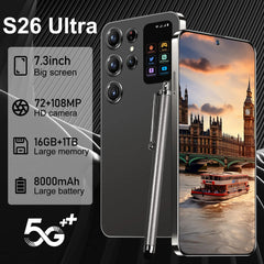 S25 Ultra Smart Android 14 5G Cell Phone with 8000MAH 16GB+1TB Memory Dual Core CPU
