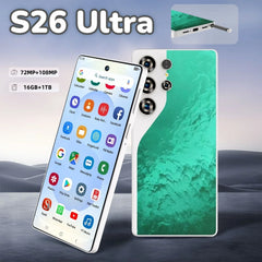 5G Dual Sim S26 Business Smart Cell Phone Ultra HD Display and 108MP Rear Camera Supports CDMA LTE with Octa Deca Core CPUs