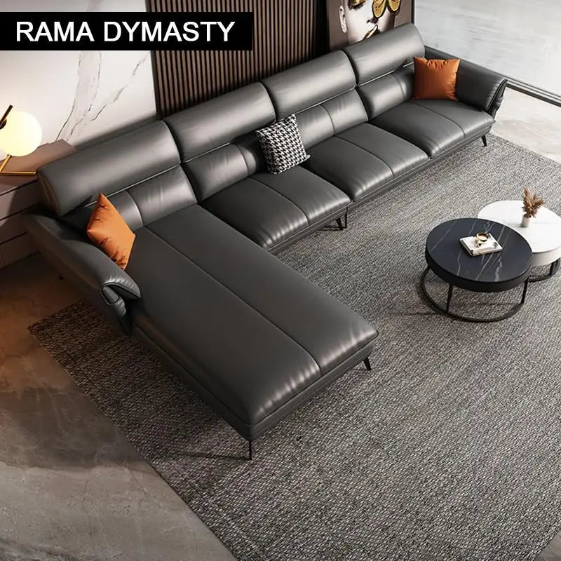Modern Minimalist Living Room Leather Sofa for Living Room set Combination