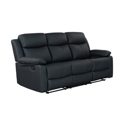 Blanche Black 2PC Modern Adjustable Reclining Sofa and Loveseat with LED Lights and Speakers Eco-Friendly Living Room Set