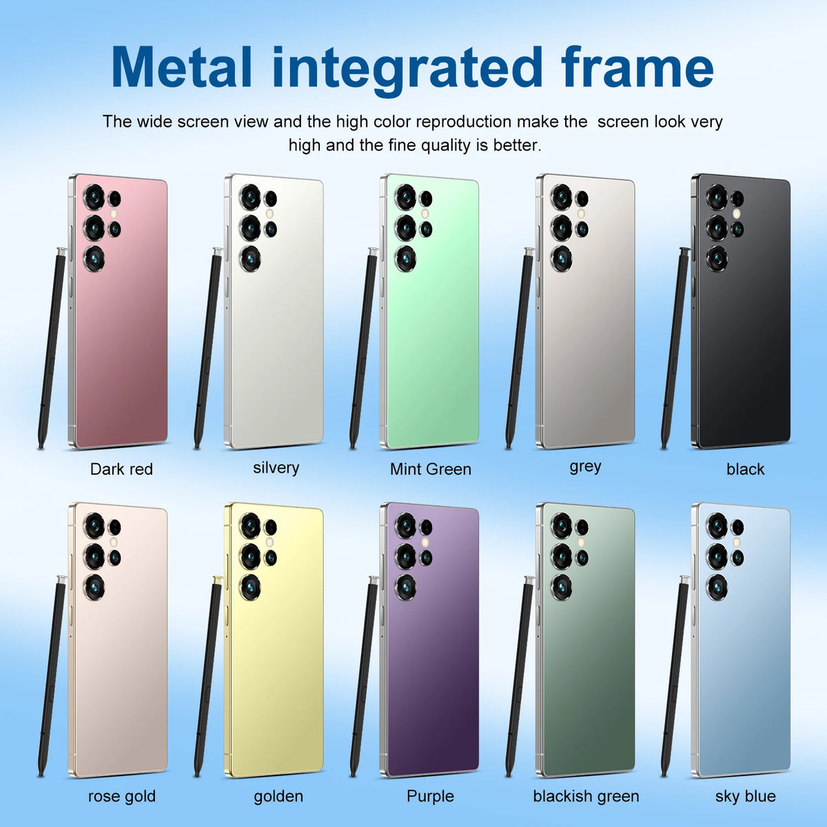 Advanced 5G S25 Ultra Smart Cell Phone HD Screen 108MP Rear Camera Deca Core MTK Dual 12GB CDMA LTE