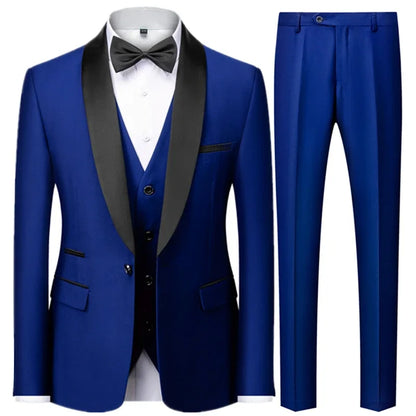 Black Men Autumn Wedding Party Three Pieces