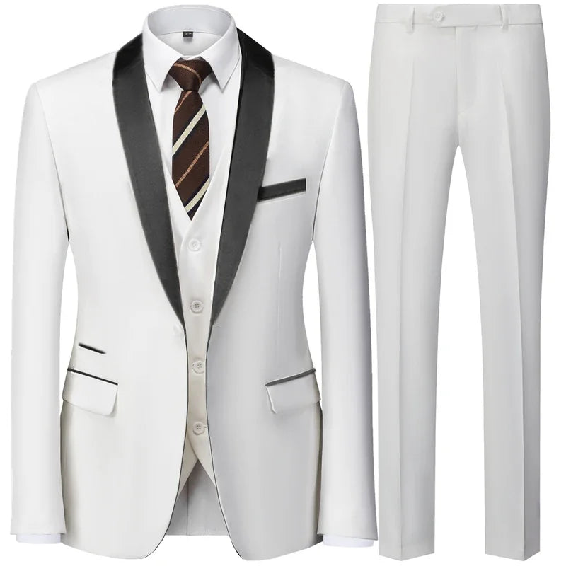 Black Men Autumn Wedding Party Three Pieces