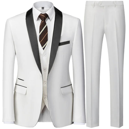 Black Men Autumn Wedding Party Three Pieces