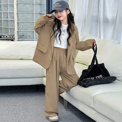 Teen Girls Suit Set Fashion Loose Blazer