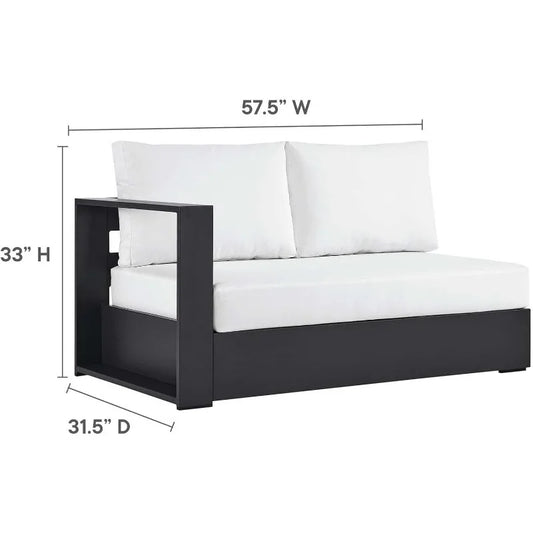 Aluminum 3-Piece Outdoor Patio Furniture Gray White,