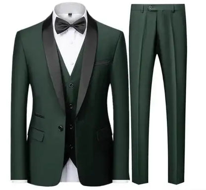 Black Men Autumn Wedding Party Three Pieces