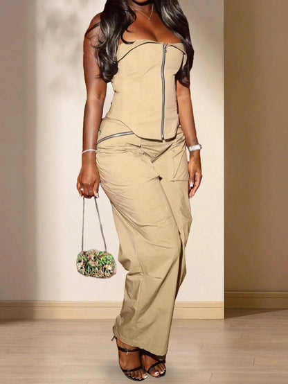 2-Piece Casual Bohemian Muse Shirt Wide  Pants