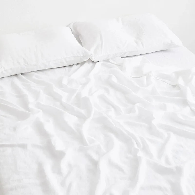 Pure 100% Linen Flat Sheet Moisture Absorbent All Season Linen Bed Sheet Various Sizes Solid Color 1 Piece Linen Flat Sheet Only