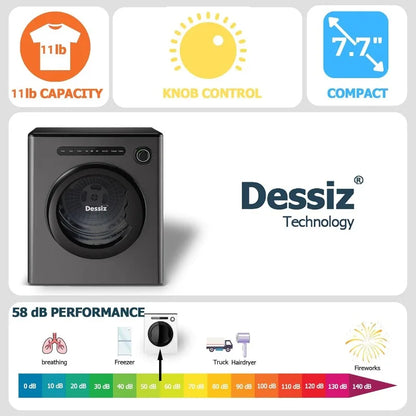 11LBS Compact Dryer with Exhaust  Electric Dryers