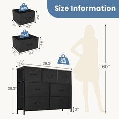JHK Desser For Bedroom With 7 Fabric Drawers Organizer Storage Closet