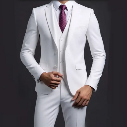Suit (Blazer+ Vest + Trousers) Men's Fashionable Gentleman Business British Style
