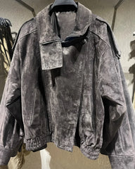 Women's Jacket 2026 New Fashion Spring Long Sleeve Motorcycle Style Jacket Dark Chocolate Color Personality Chic Ladies Outwear