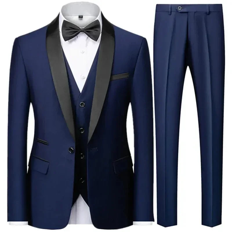 Black Men Autumn Wedding Party Three Pieces