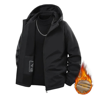 Mens Hooded Autumn and Winter Loose Fleece
