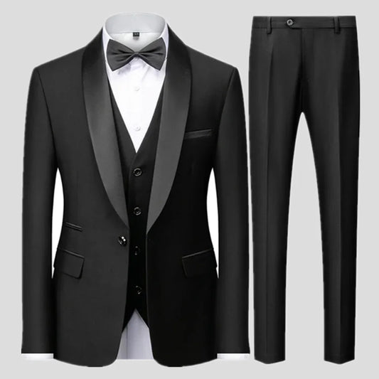 Black Men Autumn Wedding Party Three Pieces