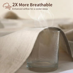 100% French Pure Linen Sheet(1 Piece), Breathable, Soft and Durable Pure Linen Sheet, Anti-Tear Linen Bed Sheets for All Seasons