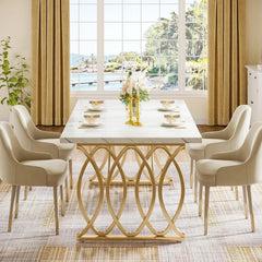 Modern Dining Table, 63" Large Kitchen Table