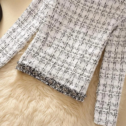 Women's Jackets  Women's Jacket Spring new Trendy Ladies Short Joker Temperament Small Fragrant Tweed Coat Tweed Coat Cardigan