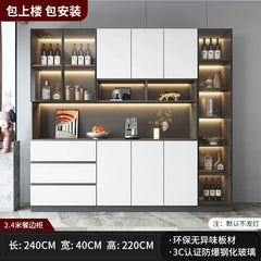 Large Modern Kitchen CabinetHutch Storage Sideboards Freestanding Kitchen Pantry with Glass Doors and Drawers