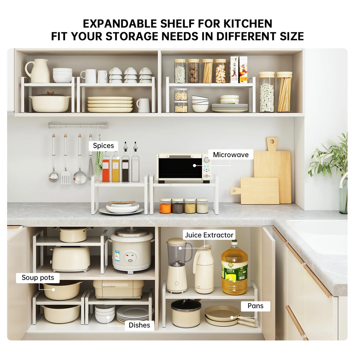 Kitchen Storage Rack under the Sink, Layered Shelf in the Cabinet,