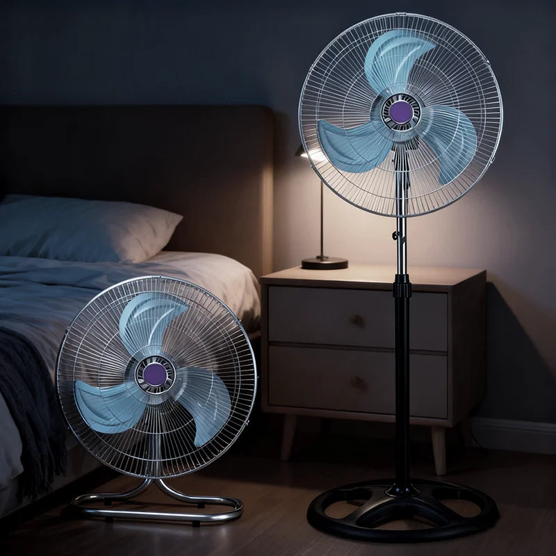 18 Inch Floor Fan Powerful Airflow Wide Angle Oscillation Quiet Industrial Electric Fan High Power For Home Office Warehouse